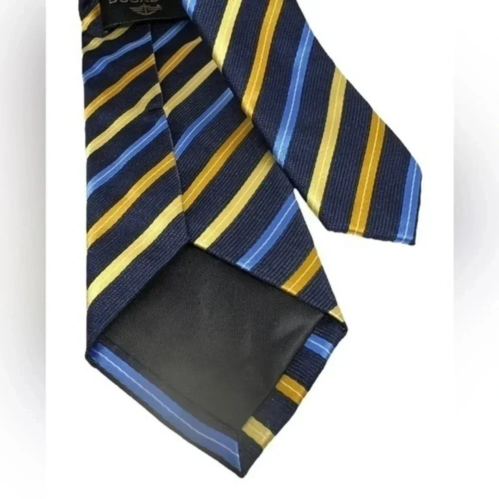 Dockers Boy's Necktie Blue Gold Diagonal‎ Stripes 100% Polyester 3.5 x 48 inches